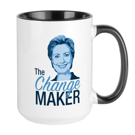 Cafepress - Hillary, The Change Maker Large Mug - 15 oz Ceramic Large Mug, Women's, Black
