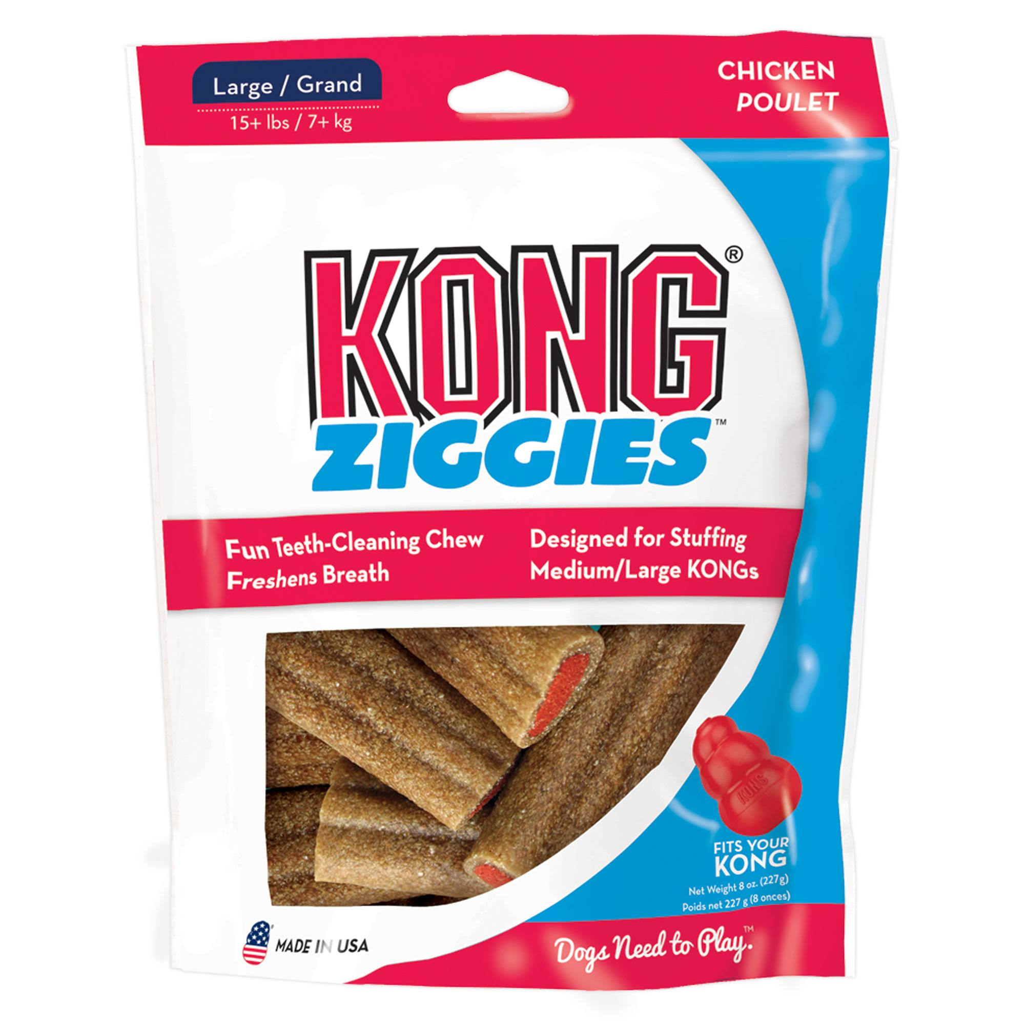 KONG Stuff'N Ziggies Dog Treat - Large, 8oz