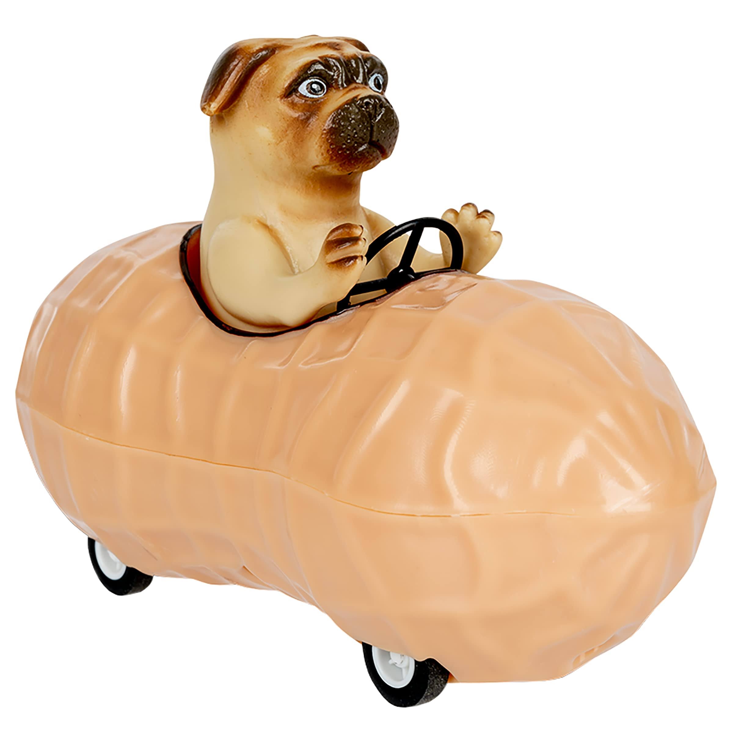 Mcphee Archie Pug in a Peanut Pull Back Toy Car