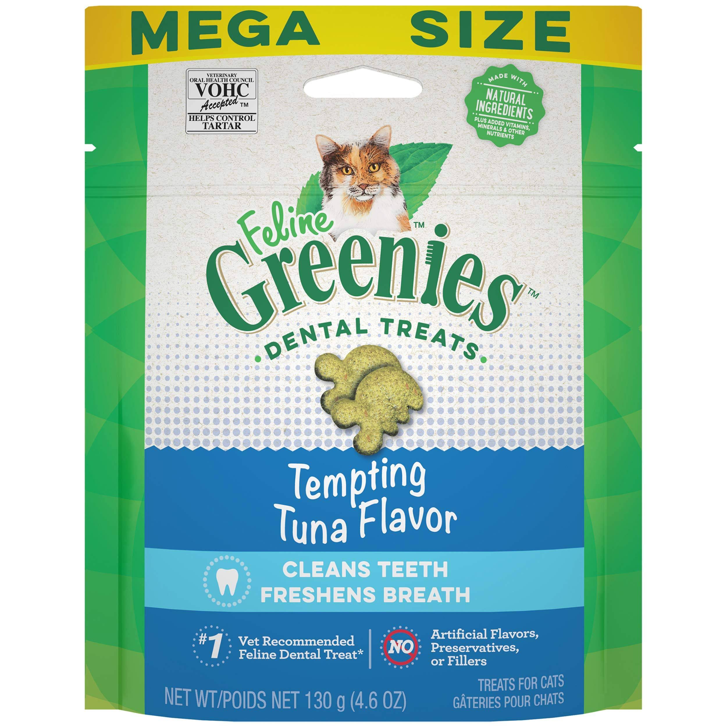 Greenies Feline Tempting Tuna Flavor Adult Dental Cat Treats, 4.6 OZ Crunchy Cat Treats
