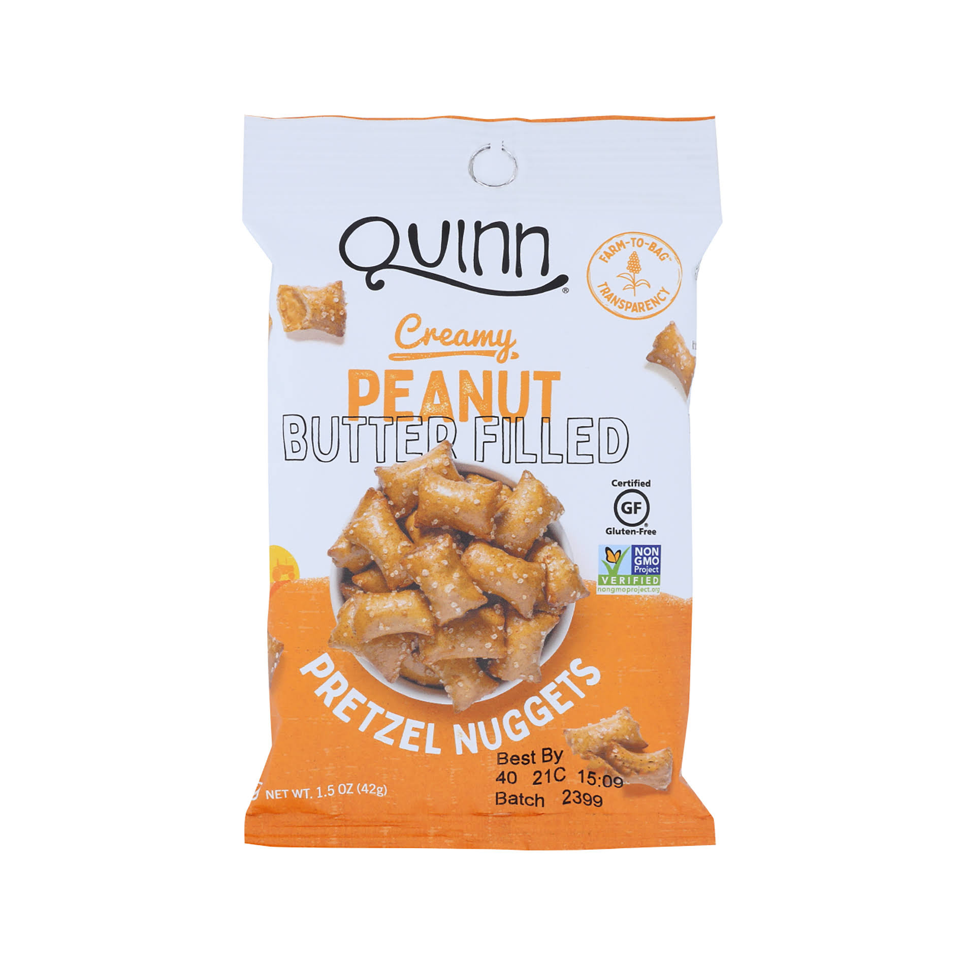 Quinn Popcorn - Pretz Nug Peanut Butter Filled - Case of 8-1.5 oz