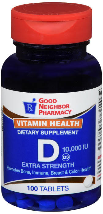 GNP VITAMIN D 10000IU TABLETS EXTRA STRENGTH 100 COUNTS