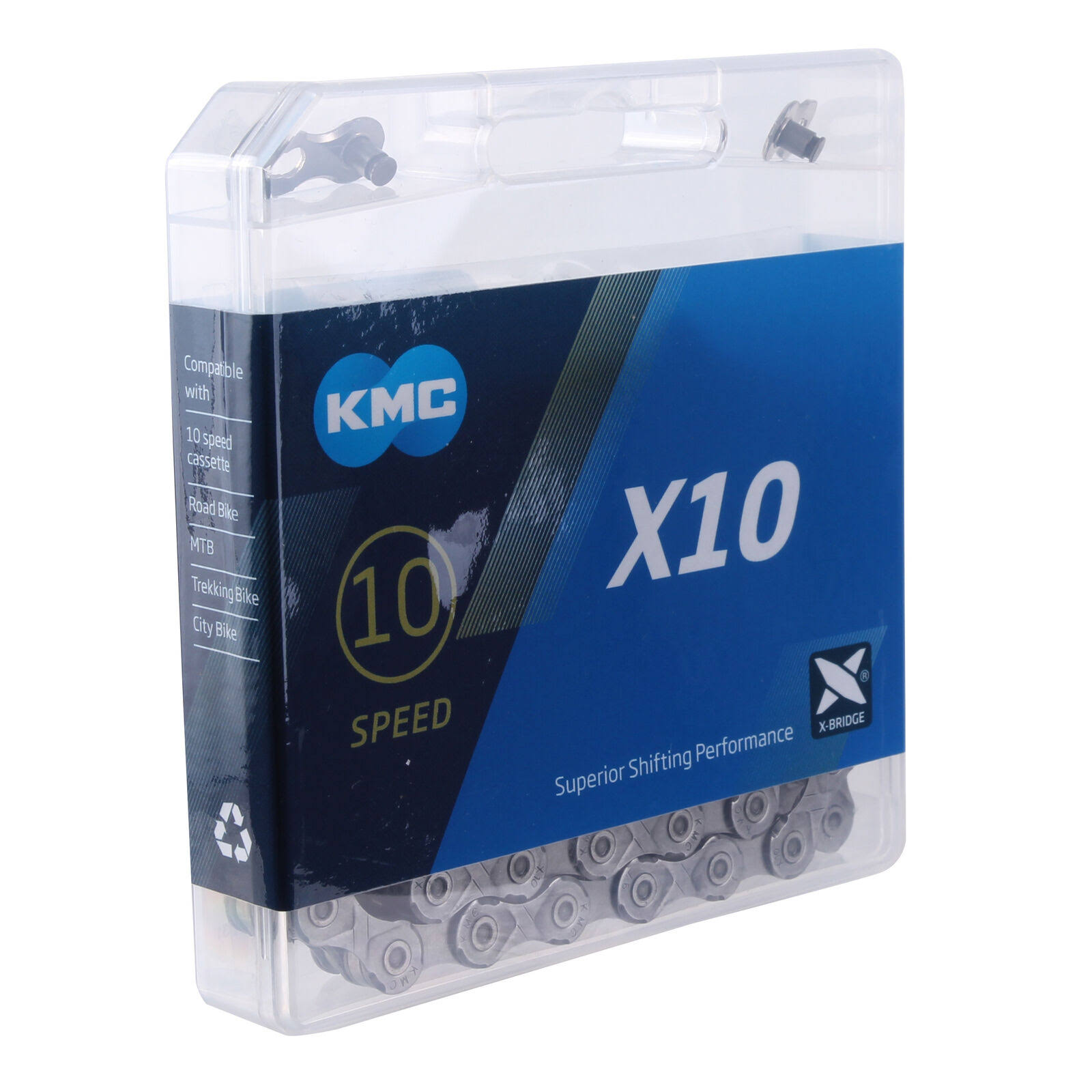 KMC X10 Chain - Silver/Black, 11/128", 116 Links
