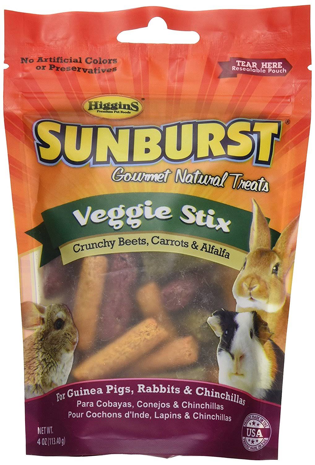 Higgins Sunburst Gourmet Treats for Guinea Pigs, Rabbits and Chinchillas - Veggie Stix, 4oz