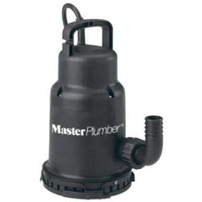 Master Plumber Thermoplastic Submersible Waterfall & Utility Pump - Black, 8"