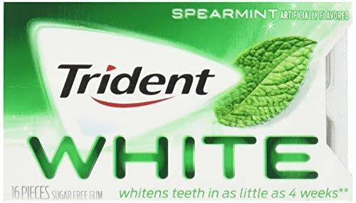 Trident White Gum - 16 Count, Sugar Free, Spearmint