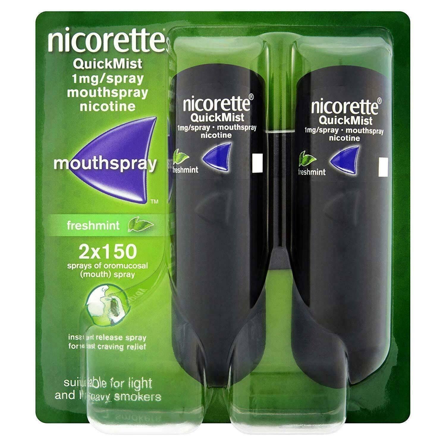Nicorette Quickmist Duo 2x150 Sprays (nicotine 1mg / Mouthspray) Black