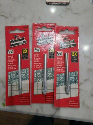 Vermont American 13305 5 16" Glass And Tile Drill Bit 3PKS