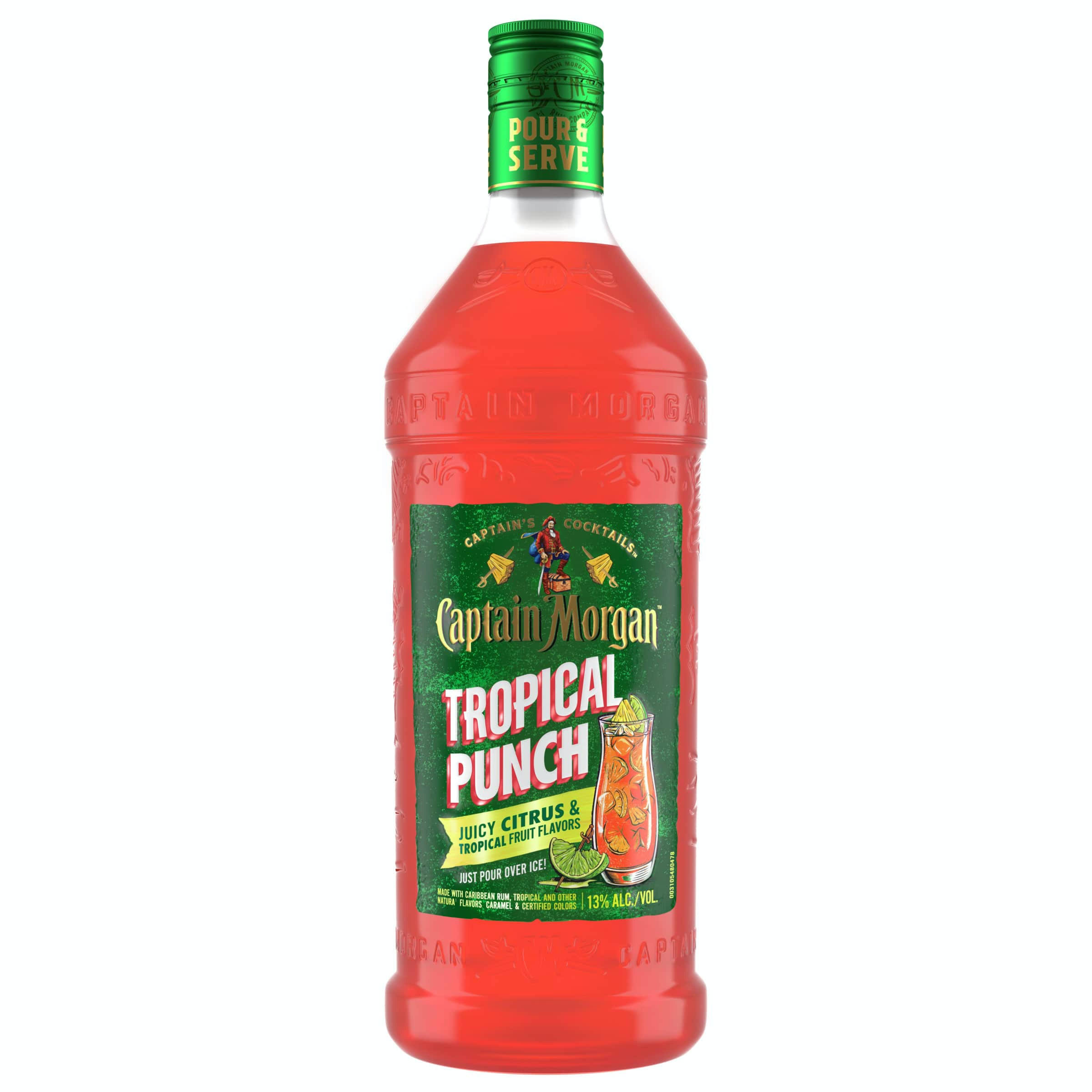 Captain Morgan Tropical Punch, Juice Citrus & Tropical Fruit Flavor - 1.75 l