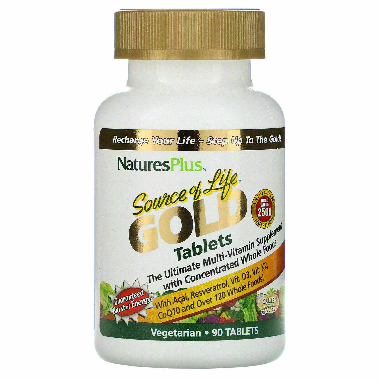 Nature's Plus Source of Life Gold Multivitamin Supplement - 90 Tablets