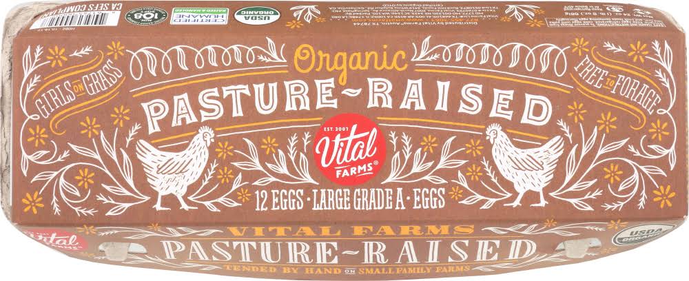 Vital Farms Pasture Raised Organic Grade A Eggs - Large, 12pcs