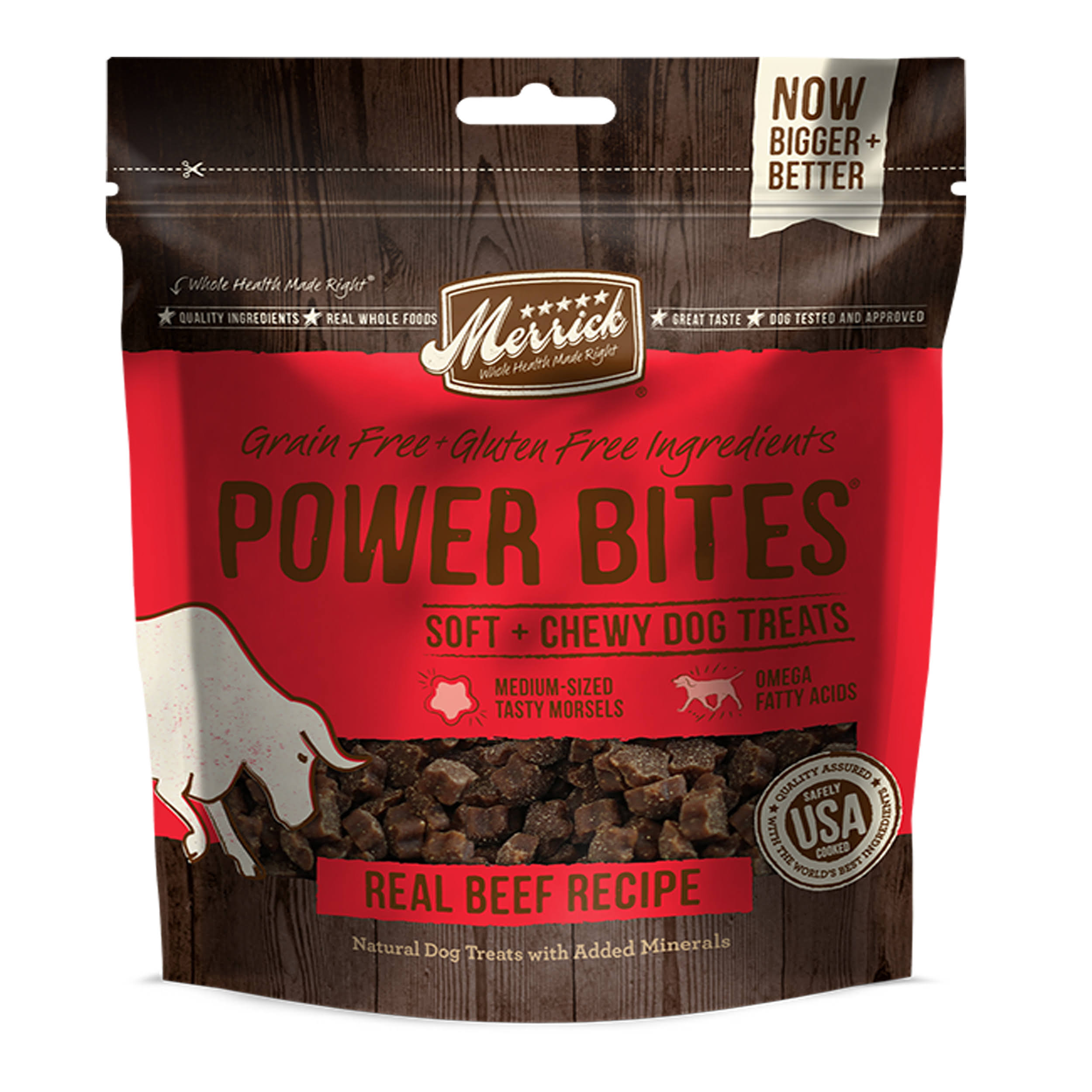 Merrick Power Bites Soft and Chewy Beef Dog Treats - 6oz