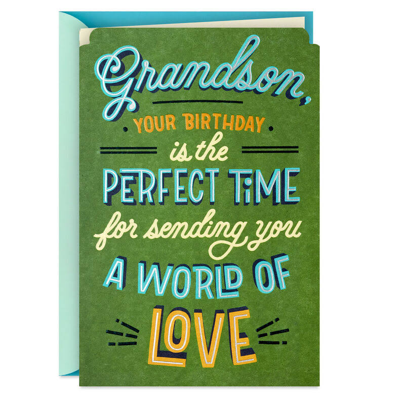 Hallmark Birthday Card, World of Love Birthday Card for Grandson