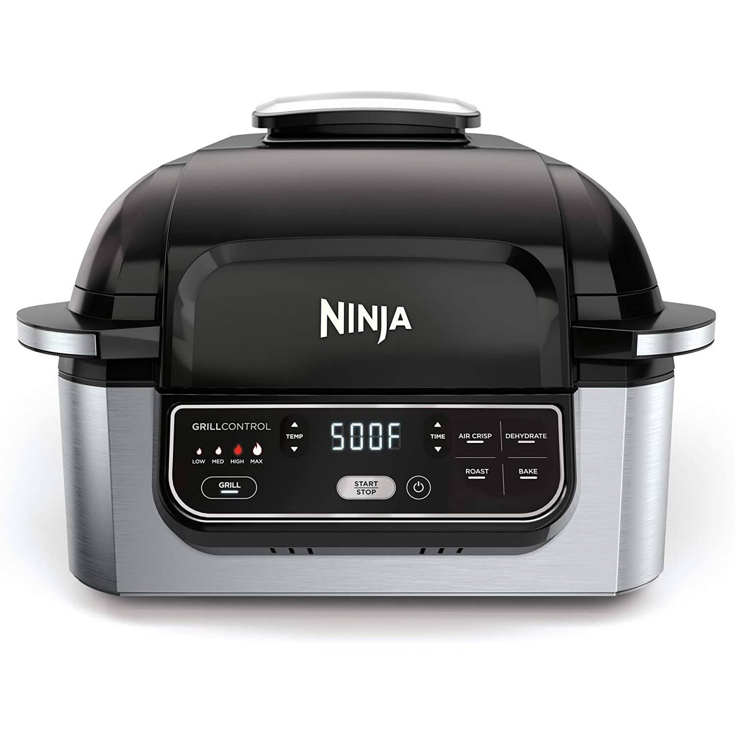 Ninja AG301 Foodi 5-in-1 Indoor Grill With Air Fry, Roast, Bake & Dehydrate, Black/Silver