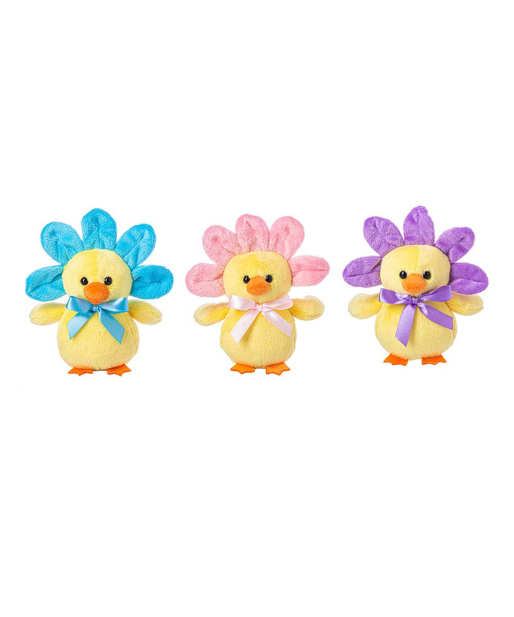 Ganz Blue & Pink Daisy Chick Plush Doll - Set of Three One-Size