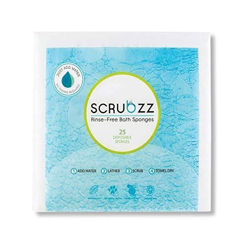 Scrubzz Rinse-Free Disposable Bathing Sponges - 25 Pack