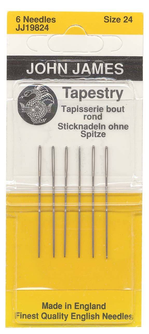 John James 072171 Tapestry Hand Needles - Size 24, 6 Count