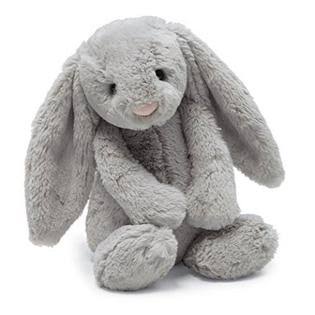 Jellycat Bashful Bunny Plush Toy - Small, 7", Grey