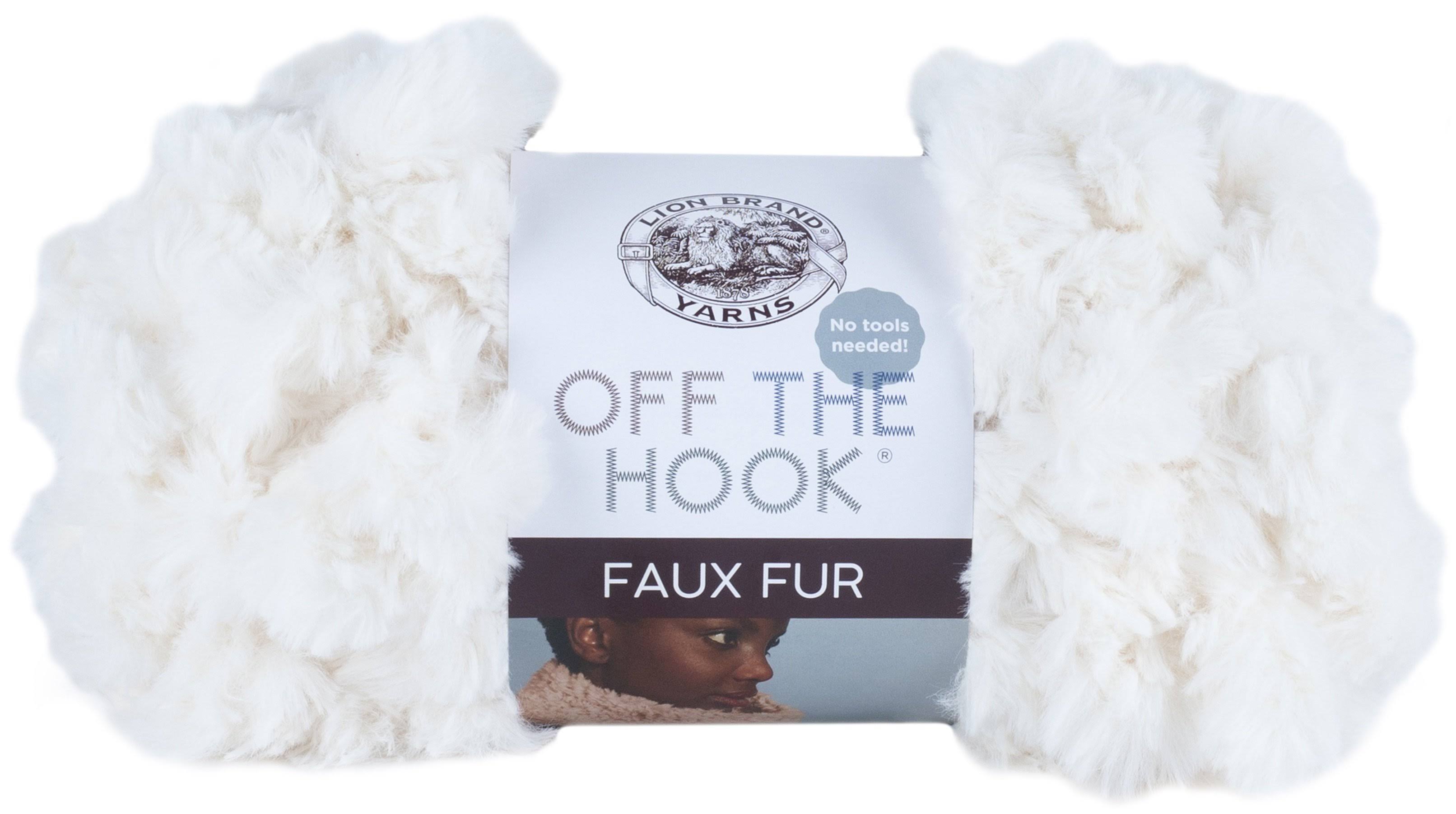 Lion Brand Off The Hook Faux Fur Yarn - Baked Alaska