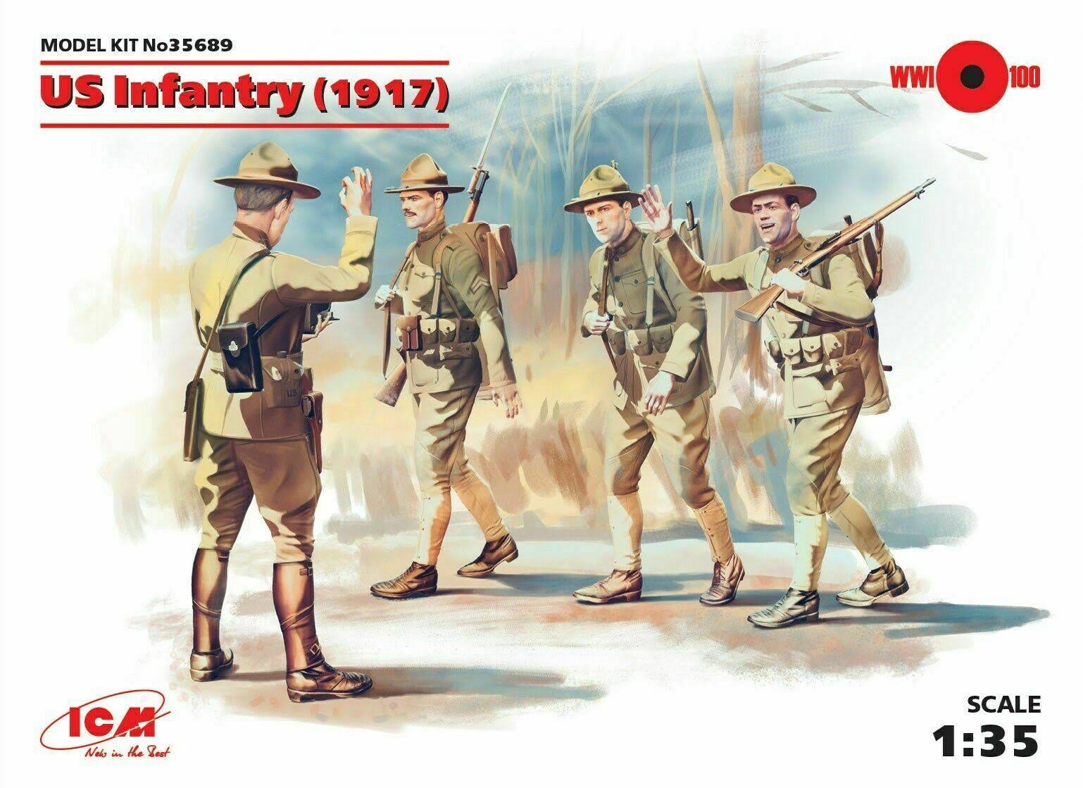 ICM 1/35 US Infantry 1917 (4 Figures) ICM35689