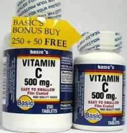 Basic Vitamins Vitamin C 500mg - 250 Tabs
