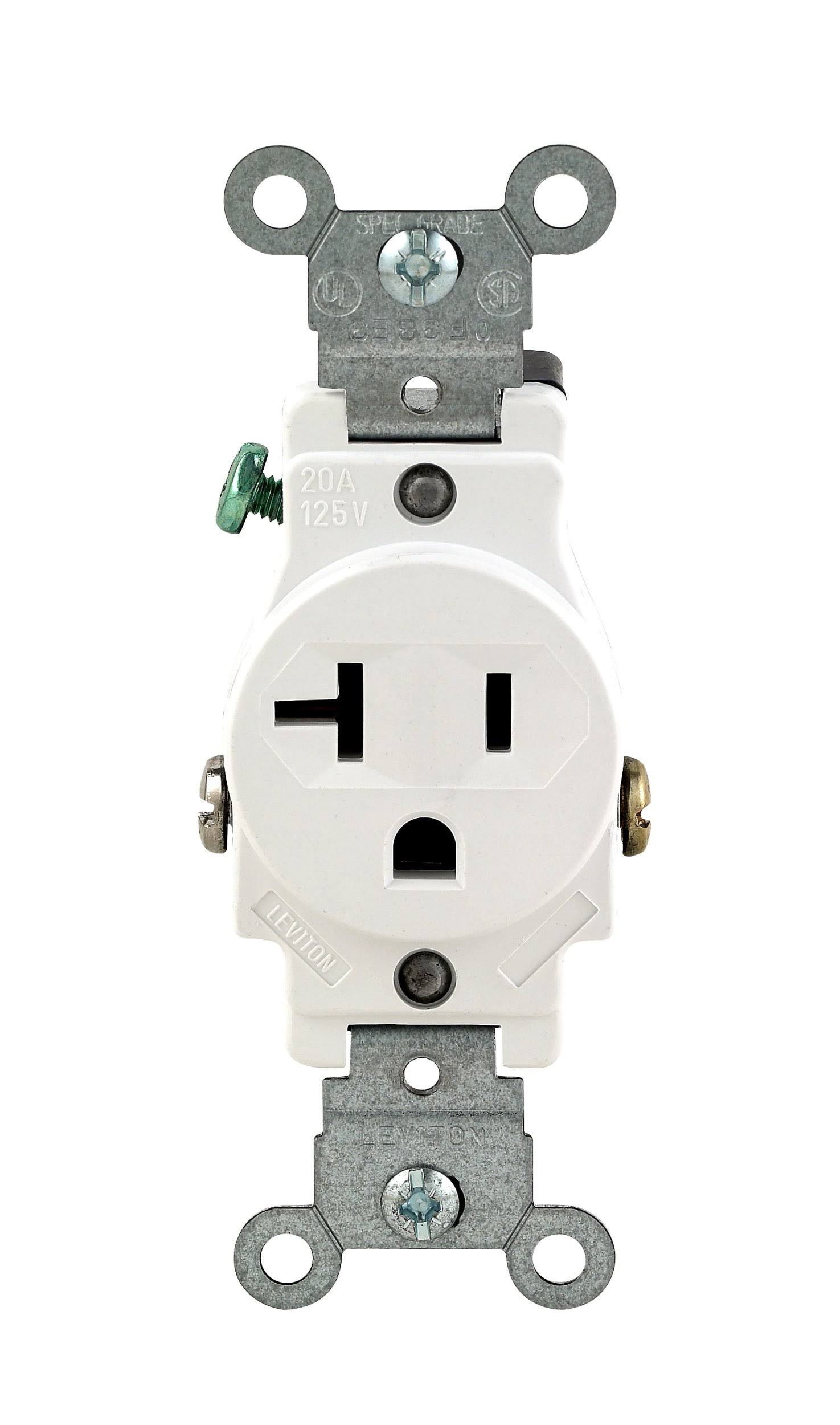Leviton Commercial Grade Straight Blade Single Receptacle