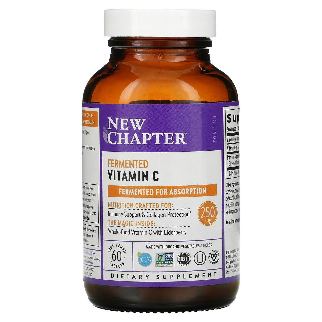 New Chapter Fermented Vitamin C 250 MG 60 Vegan Tablets