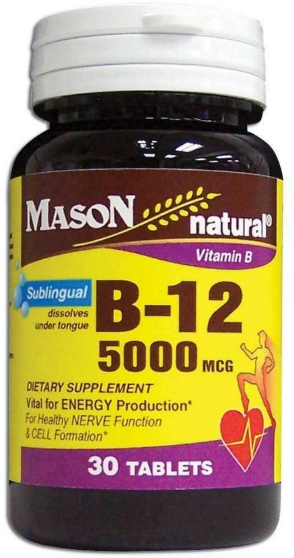 Mason Natural B-12 - 5000 Mcg, 30 Tablets