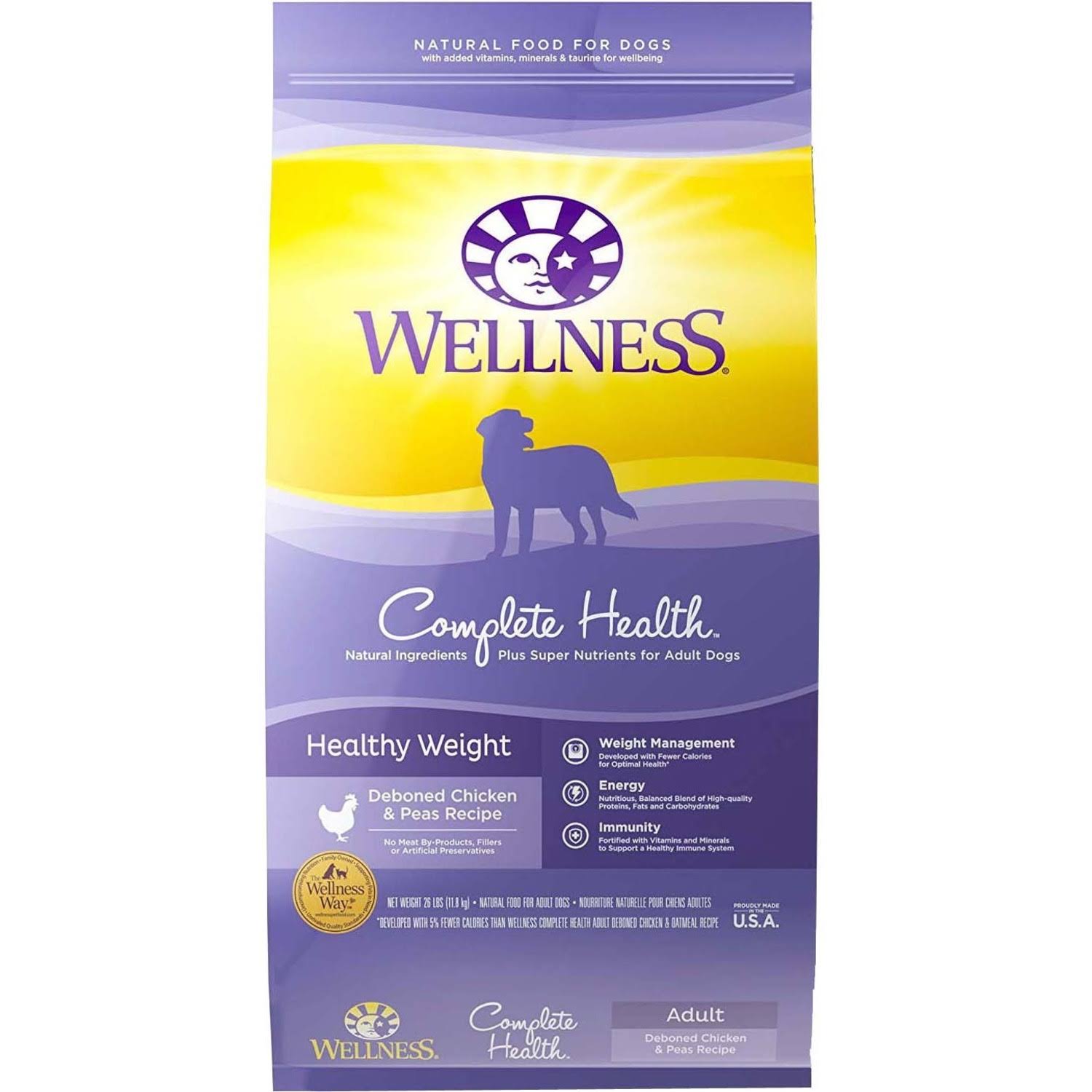 Wellness Complete Health Healthy Weight Dog Food - Deboned Chicken and Peas, Adult, 26lbs