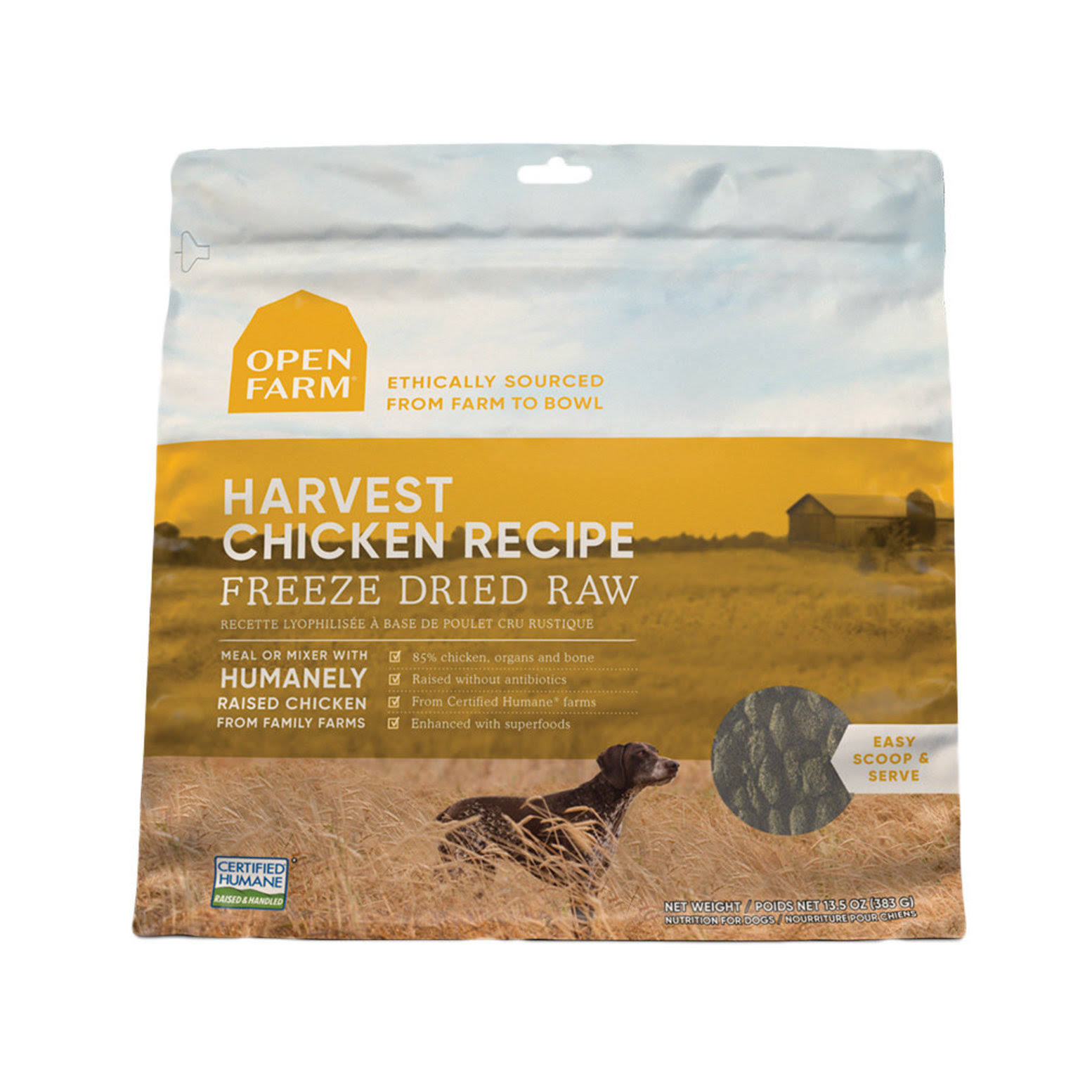 Open Farm - Harvest Chicken Freeze Dried Raw Dog Food 22oz (623g)