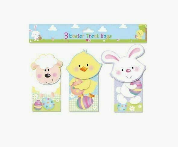 1 Pack of 3 Small Easter Egg Treat Bags Kids Childrens Party