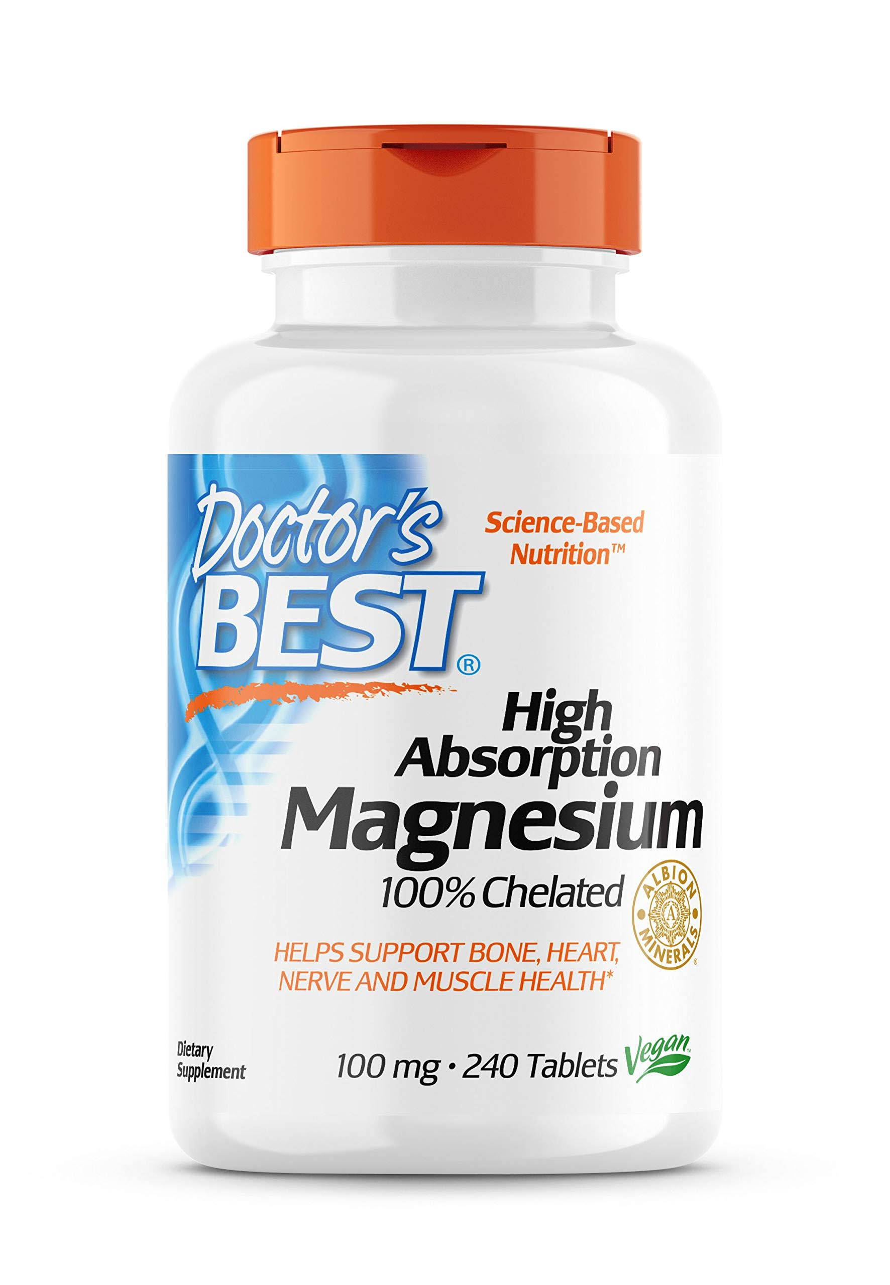 Doctor's Best 100% Chelated Magnesium - 240 Tablets