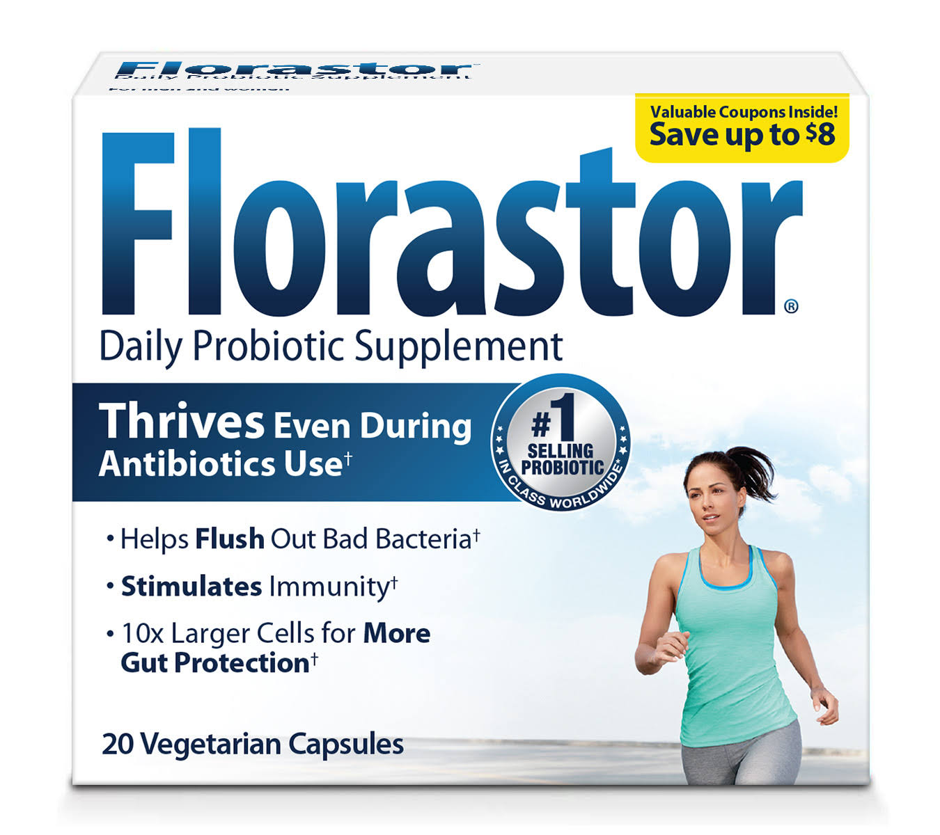 Florastor Maximum Strength Probiotic Dietary Supplement Capsules