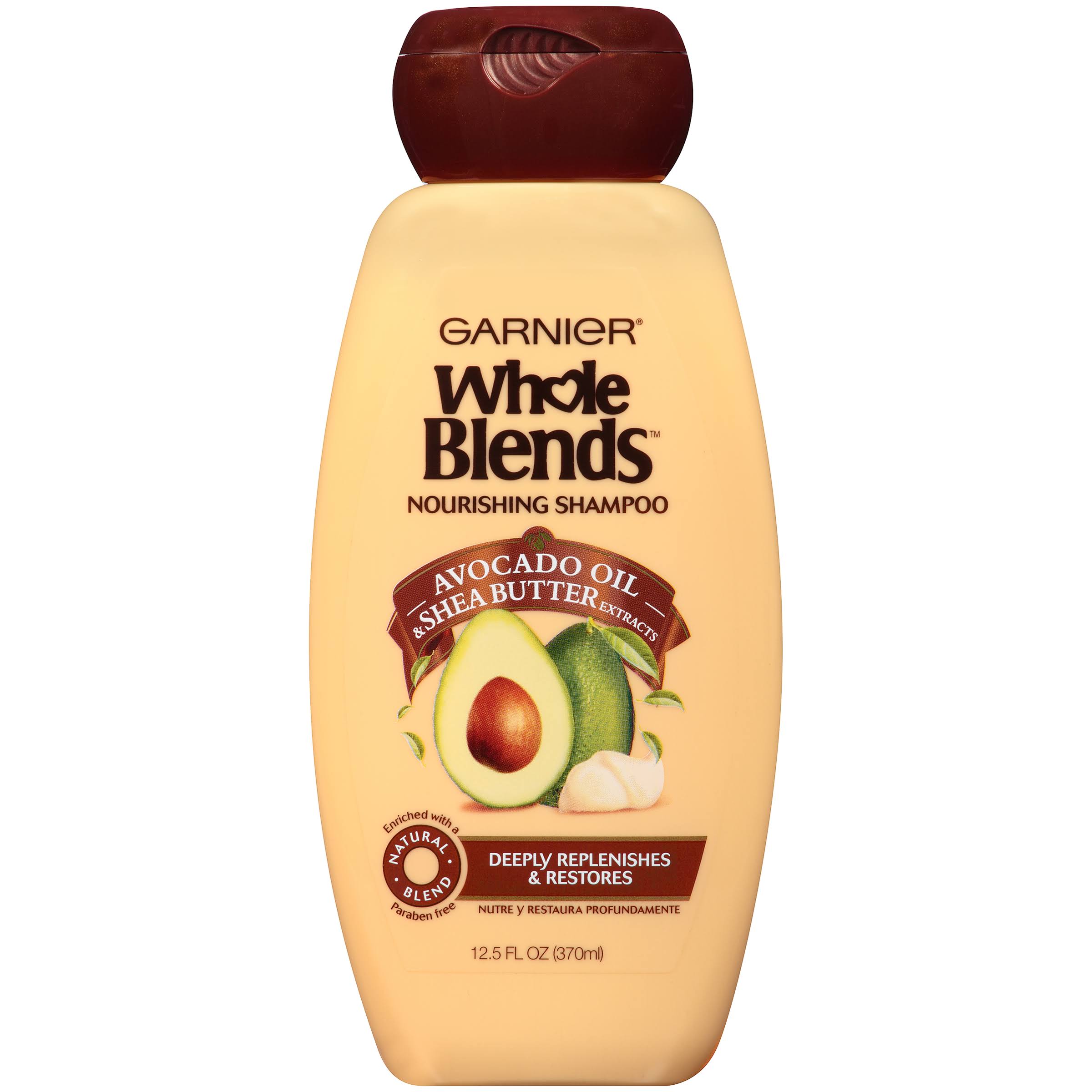 Garnier Whole Blends Nourishing Shampoo - Avocado Oil and Shea Butter Extracts, 12.5oz