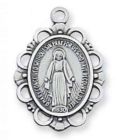 Miraculous Medal, Sterling Silver - L572