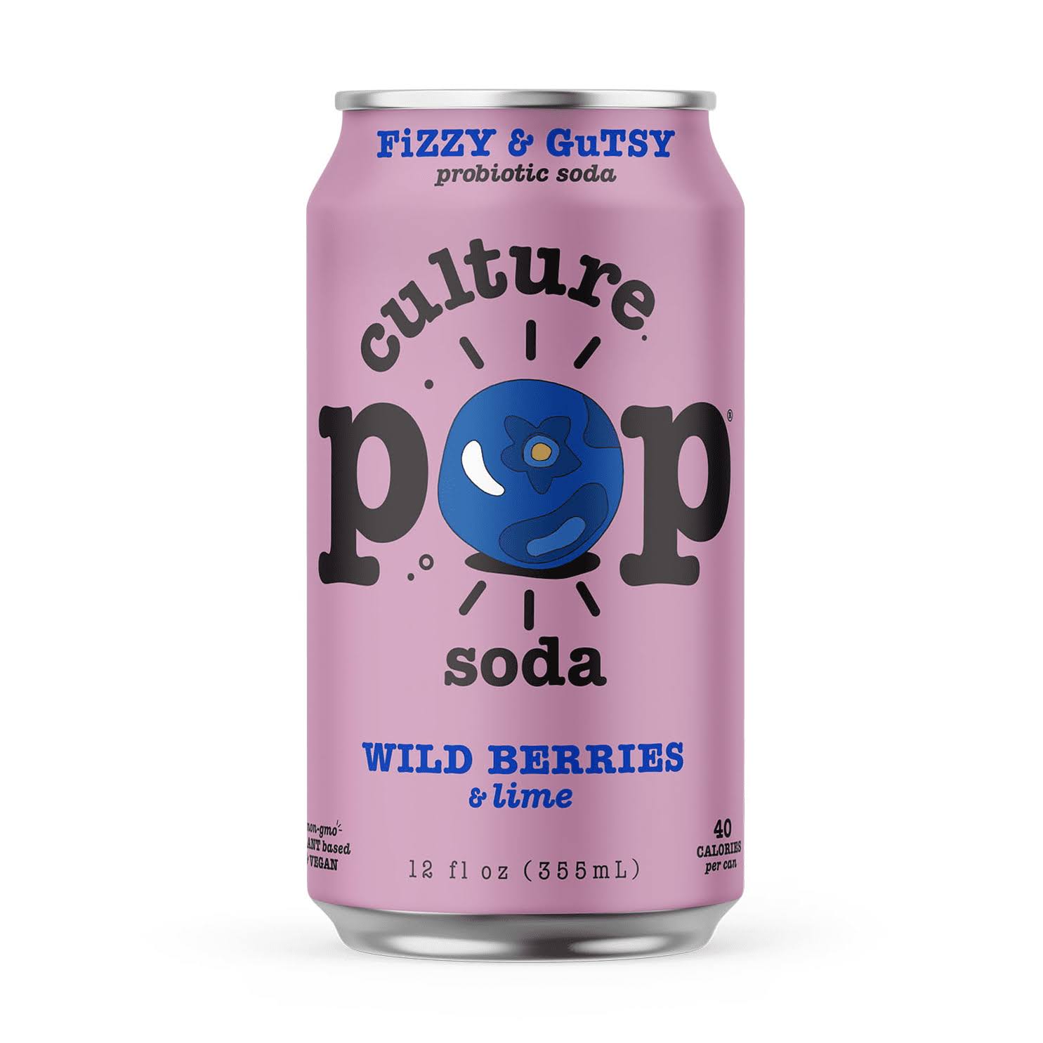 Culture Pop Soda Wild Berries & Lime - 12.0 fl oz