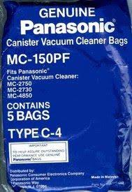 Panasonic Type C-4 Canister Vacuum Cleaner Bags - 5ct