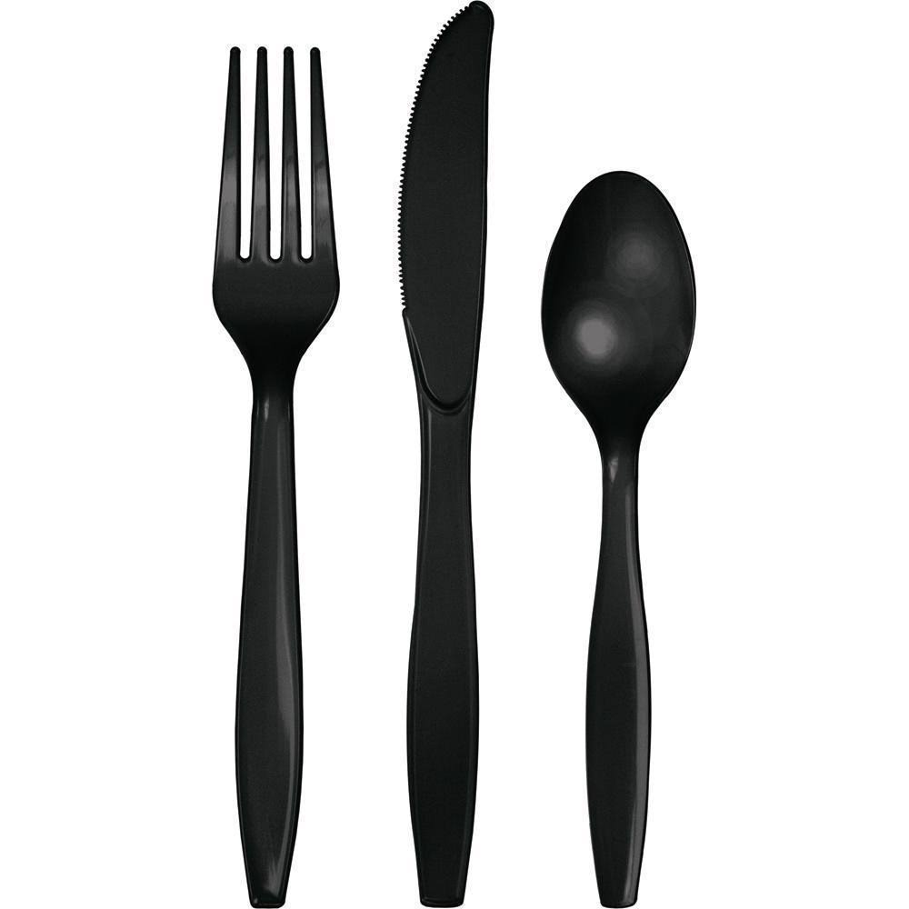Touch of Color Black Cutlery Set 24 Pack (080601021)