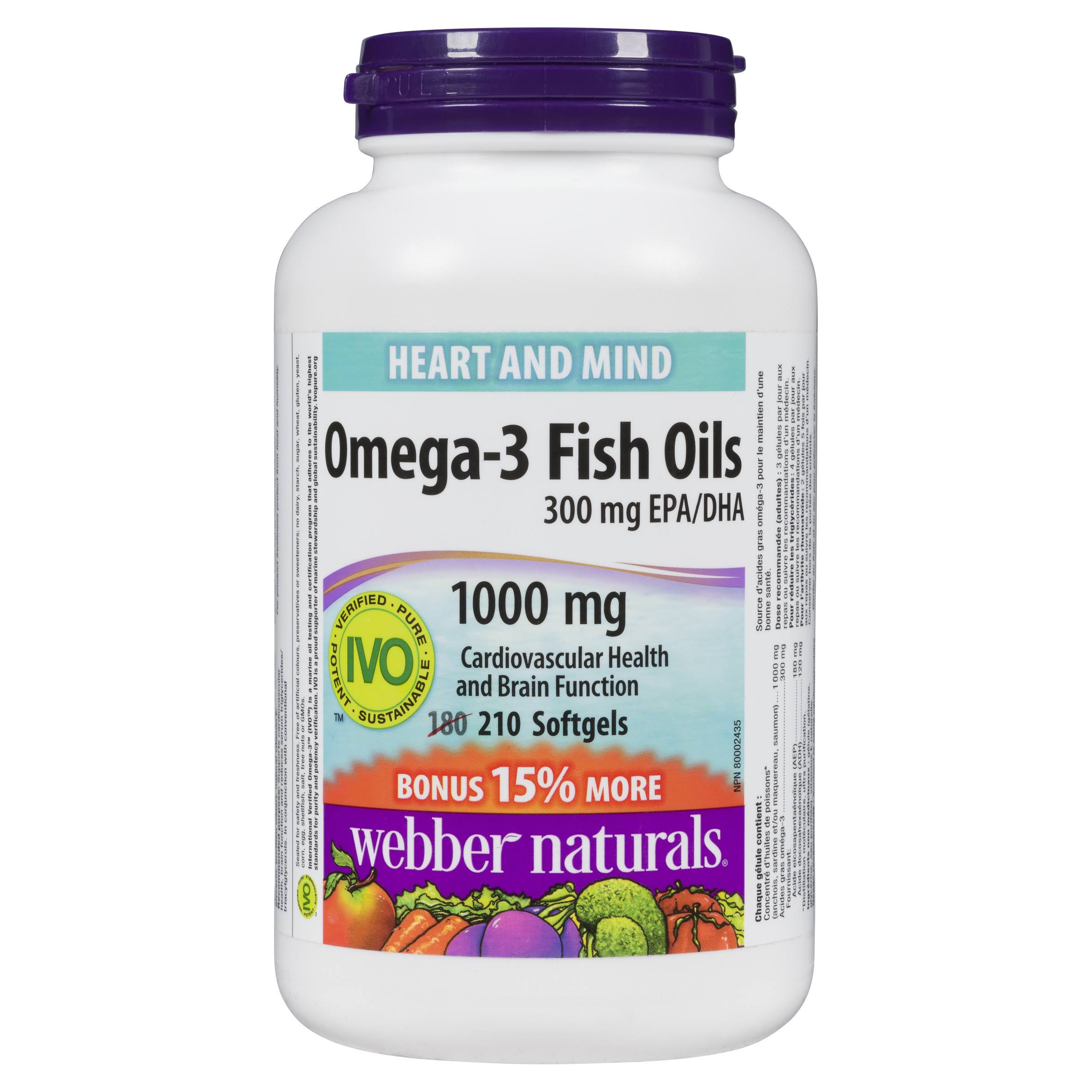 Webber Naturals Omega-3 Fish Oils, 210 Softgels Bonus Size