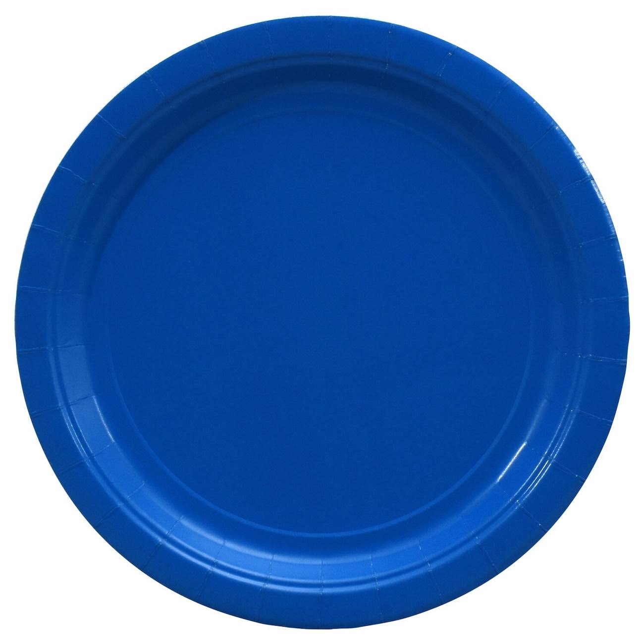 24 Blue Paper Party Plates, 9 Inches, 20-Ct. Packs at Dollar Tree