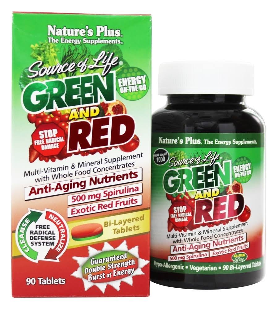 Nature's Plus Source Of Life Green & Red Multivitamin & Mineral Supplement - 90 Tablets