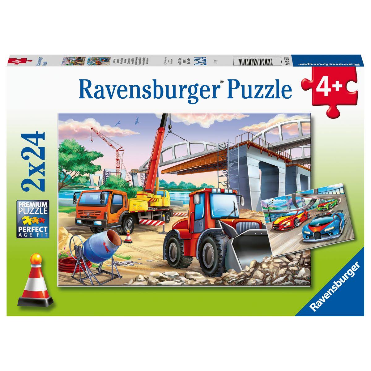Ravensburger - Construction & Cars Puzzle 2x24pc