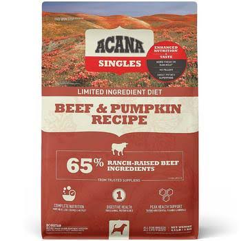 Acana Singles Limited Ingredient Beef & Pumpkin Recipe Grain-Free Dry Dog Food - 4.5 lb. Bag