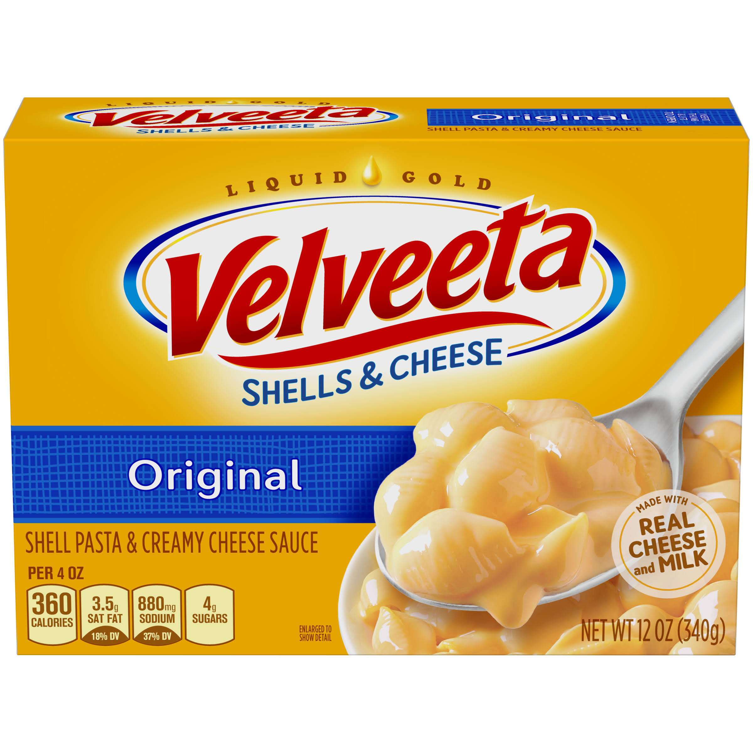 Kraft Velveeta Shell Pasta and Creamy Cheese Sauce - Original, 12oz, 12 Pack