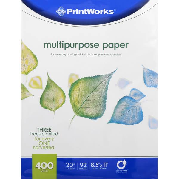 Printworks Multipurpose Paper - 92 Bright, 8.5" x 11", 400 Sheets