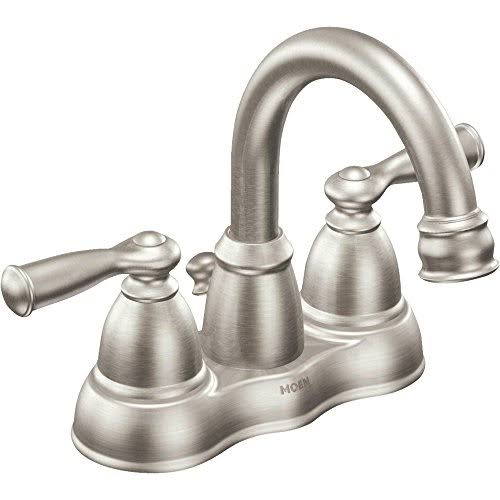 Moen Banbury Centerset Bathroom Faucet - Brushed Nickel, 2 handle, 4"