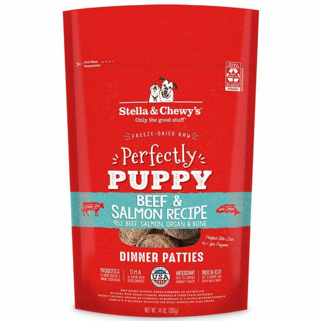 Stella & Chewy's Raw Perfectly Puppy Chicken & Salmon Dinner Patties Grain-Free Freeze-Dried Dog Food 5.5 oz