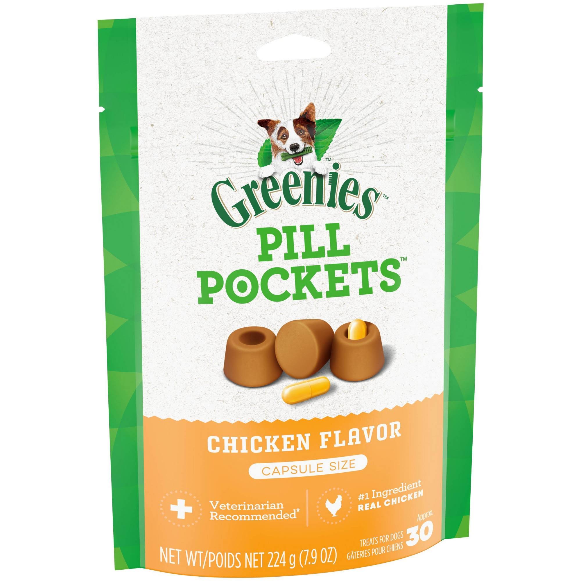 Greenies Pill Pockets Soft Dog Treats - Chicken Capsule, 7.9oz