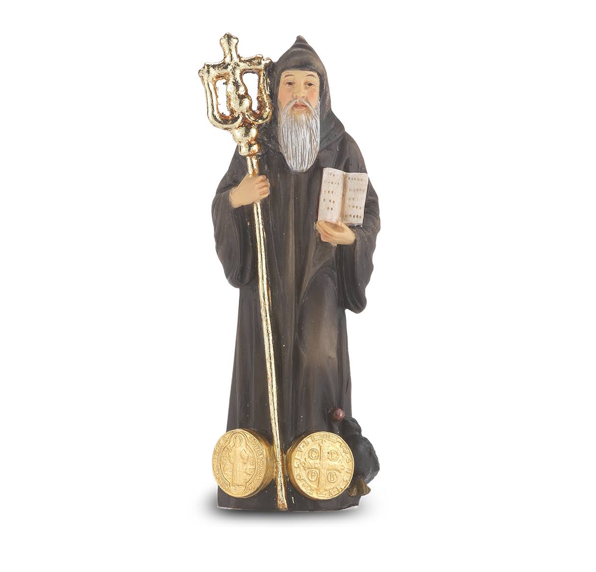 4" Statue with Prayer Card St. Benedict