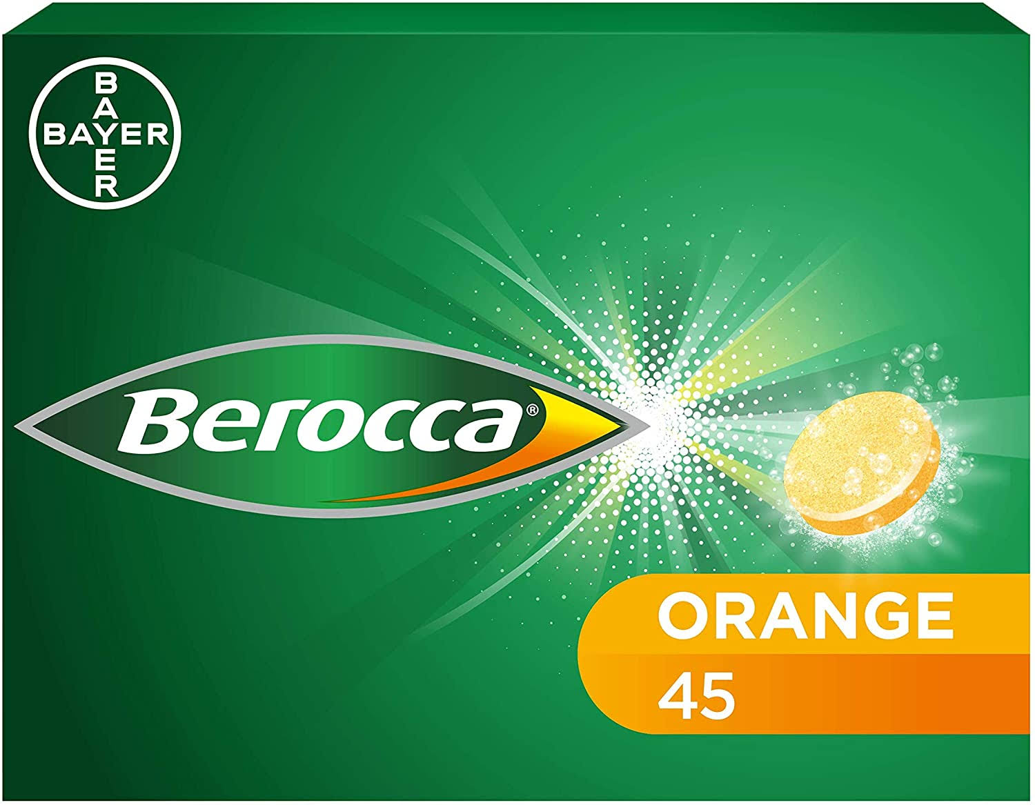 Berocca Energy Vitamin Tablets Orange Flavour, High